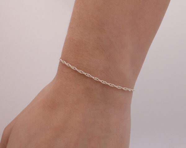 925 Sterling Silver bracelet - wheat chain / DNA Chain - Hypoallergenic, Handmade in San Diego, California.