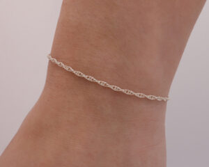 925 Sterling Silver bracelet - wheat chain / DNA Chain - Hypoallergenic, Handmade in San Diego, California.