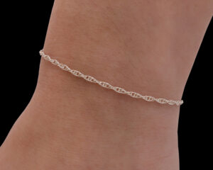 925 Sterling Silver bracelet - wheat chain / DNA Chain - Hypoallergenic, Handmade in San Diego, California.