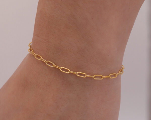 14k Paperclip Bracelet, Custom made Jewelry in San Diego.