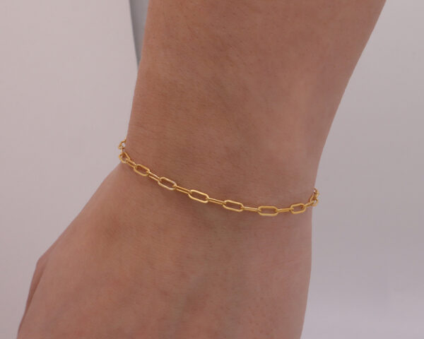 14k Paperclip Bracelet, Custom made Jewelry in San Diego.