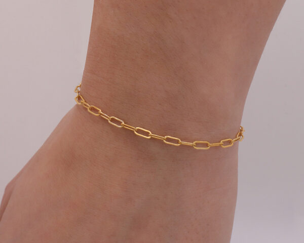 14k Paperclip Bracelet, Custom made Jewelry in San Diego.