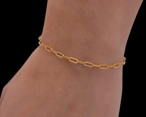 14k Paperclip Bracelet, Custom made Jewelry in San Diego.