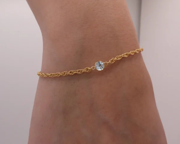 Genuine Aquamarine Birthstone bracelet