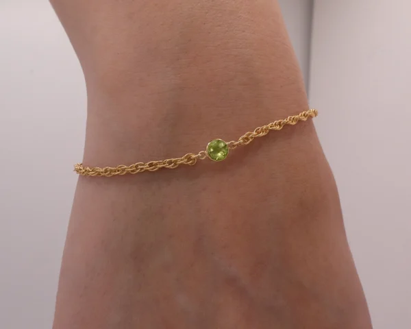 Genuine Peridot Birthstone bracelet