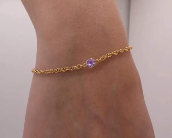 Genuine Amethyst Birthstone bracelet